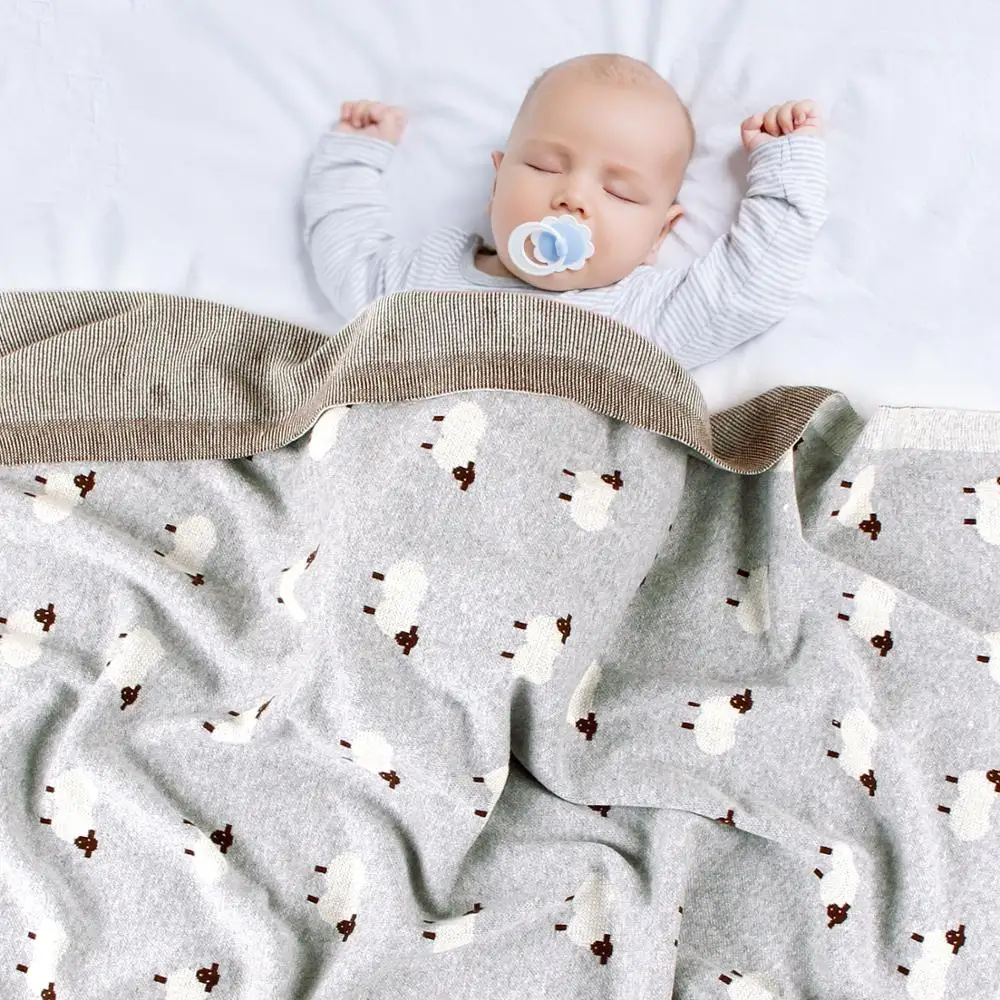 Baby Blankets Knitted Newborn Swaddle Stroller Bedding Wrap Cartoon Alpaca Infantil Boys Girls Receiving Blanket Children Quilts thumbnail 6