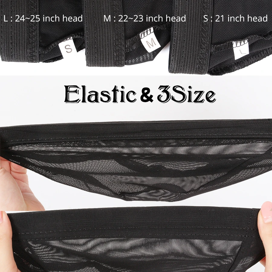 AliLeader L/M/S Cheap Elastic Mesh Dome Wig Cap for Making Human Hair Wigs Beige Black Spandex Net Glueless Hairnets Wig Liner thumbnail 6