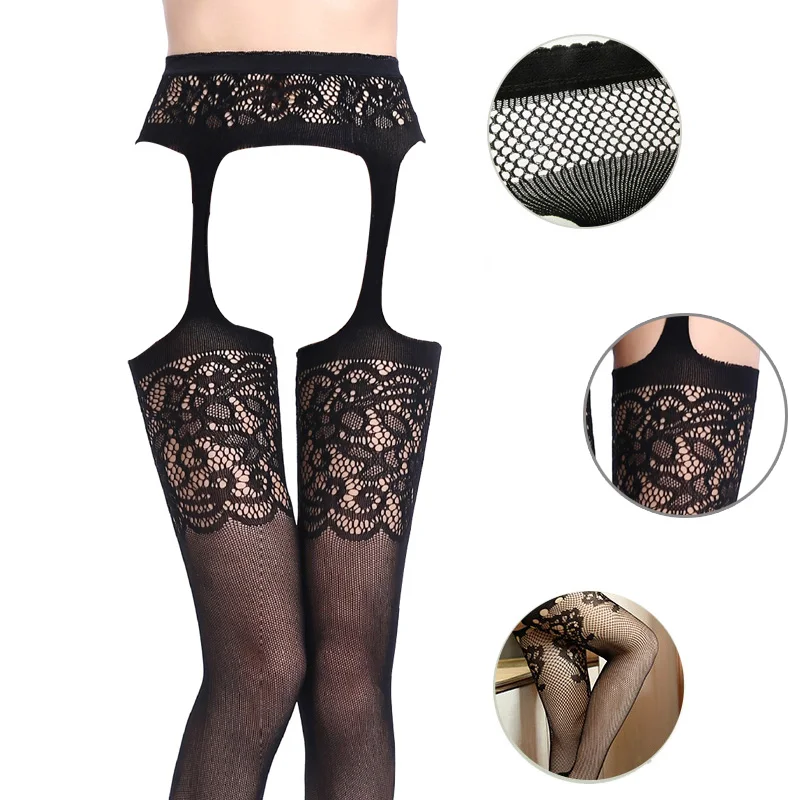 Women Sexy Lingerie Stockings Garter Belt Stripe Elastic Stockings Black Fishnet Stocking Thigh Sheer Tights Pantyhose dropship thumbnail 2