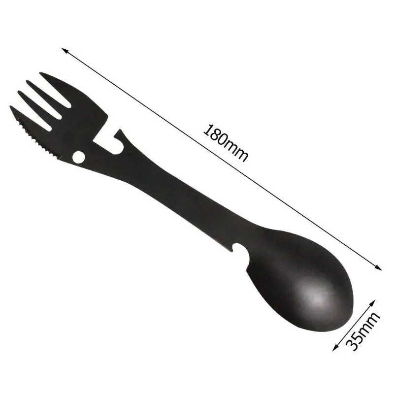 Outdoor Survival Tools 5 in 1 Camping Multi-functional EDC Kit Practical Fork Knife Spoon Bottle/Can Opener thumbnail 2