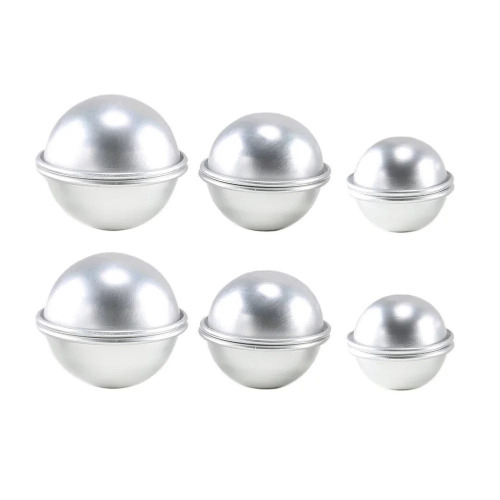 6PCS Round Aluminium Alloy Bath Bomb Molds DIY Tool Bath Bomb Salt Ball Homemade Crafting Gifts Semicircle Sphere Metal Mold thumbnail 4