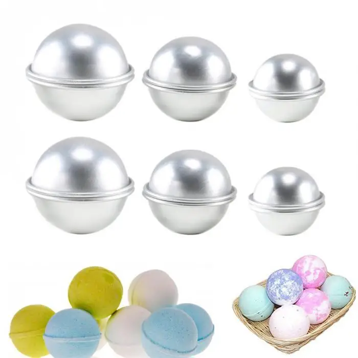 6PCS Round Aluminium Alloy Bath Bomb Molds DIY Tool Bath Bomb Salt Ball Homemade Crafting Gifts Semicircle Sphere Metal Mold thumbnail 2