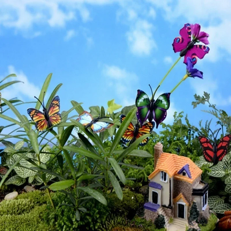 Bunch of Butterflies Garden Yard Planter Colorful Whimsical Butterfly Stakes Decoracion Outdoor Decor Flower Pots Decoration thumbnail 4
