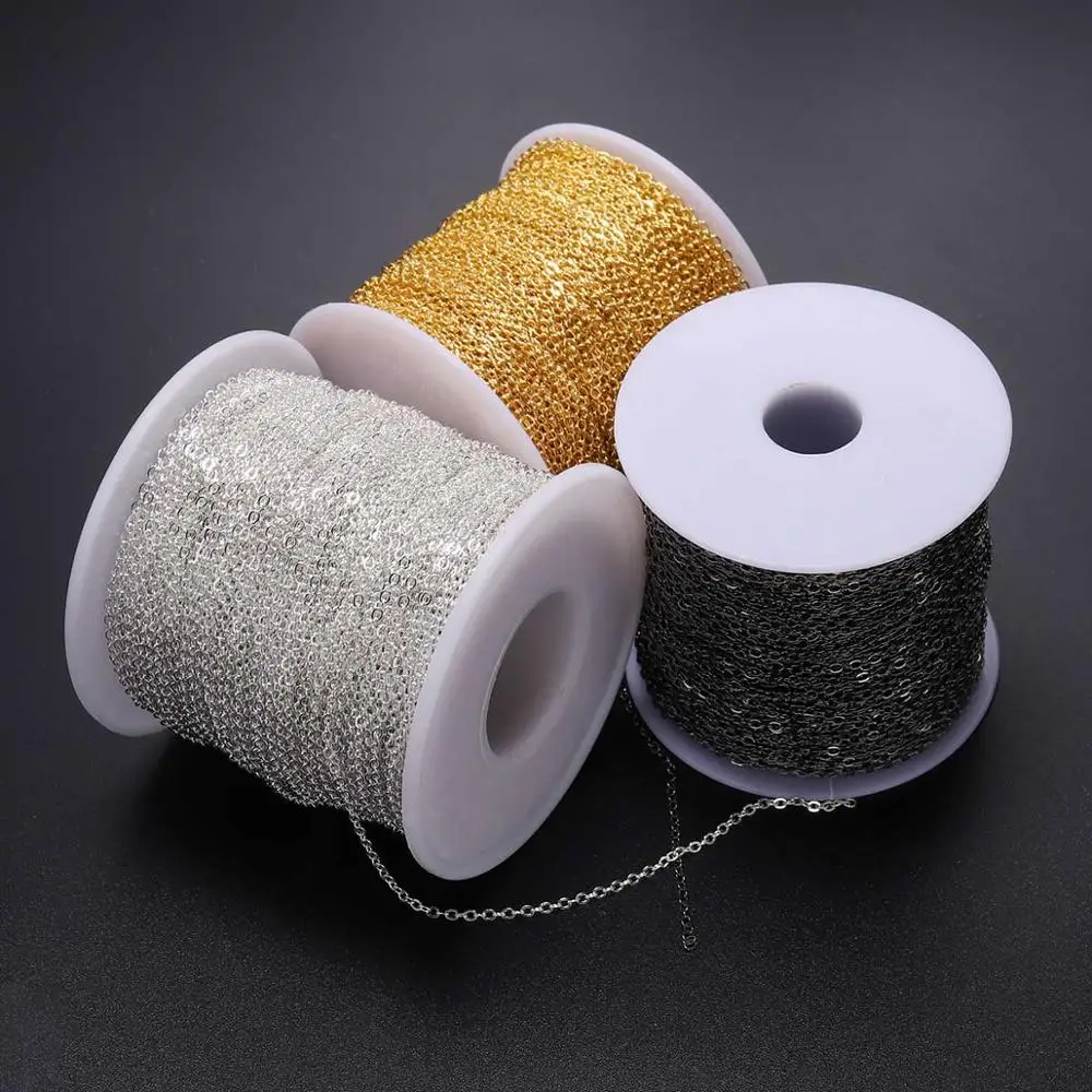 5 m/lot Gold/Bronze Plated Necklace Chain For Jewelry Making Findings DIY Necklace Chains Materials Handmade Supplies thumbnail 2
