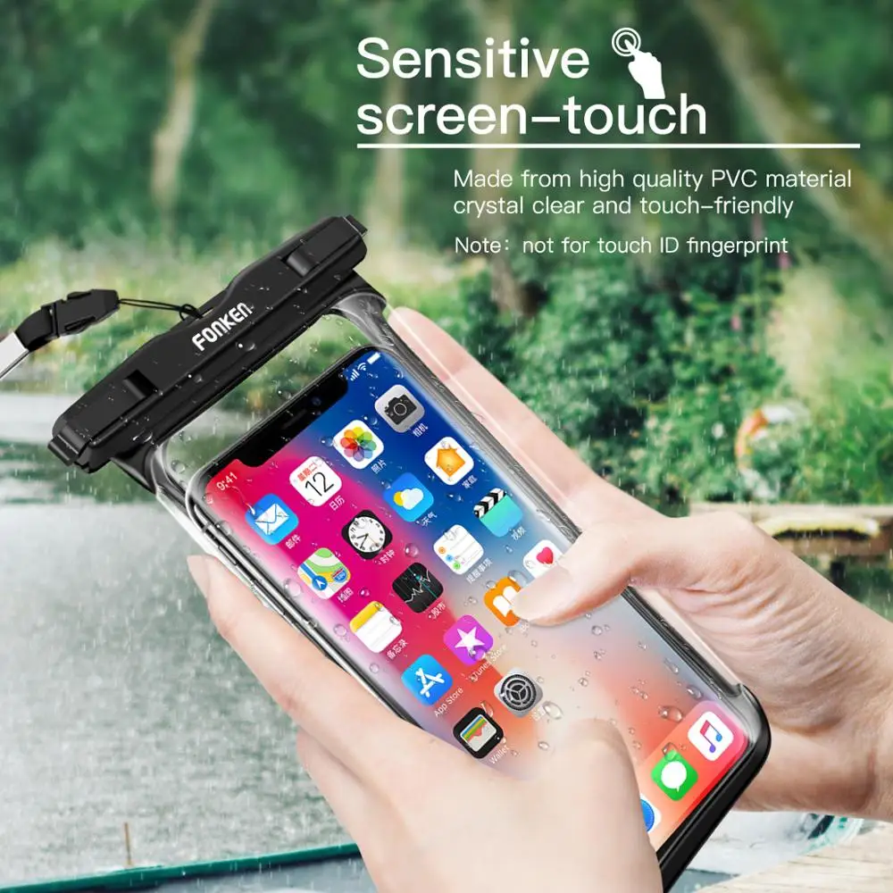 FONKEN Full View Waterproof Case for Phone Underwater Snow Rainforest Transparent Dry Bag Swimming Pouch Big Mobile Phone Covers thumbnail 2
