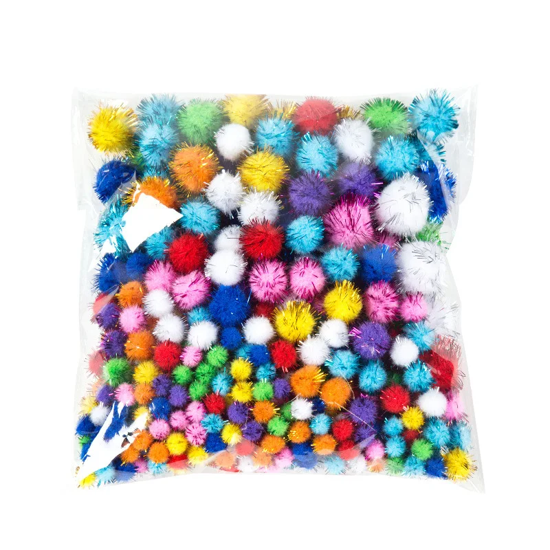 10/15/20/25/30mm Glitter Pompom Fluffy Plush Craft DIY Pom pom Fur Ball Christmas Decoration Kids Toys Dolls Accessories 100pcs thumbnail 5