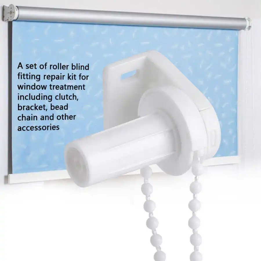 Smart Home 17mm Roller Blind Shade Bracket Side Pulley Chain Repair Fitting Kit Window Treatments Curtains made of beads thumbnail 2