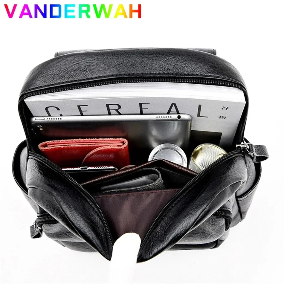 Genuine Women Soft Leather Backpack Fashion Female Shoulder Bag Sac a Dos Ladies Bagpack Mochilas School Bags For Teenage Girls thumbnail 6