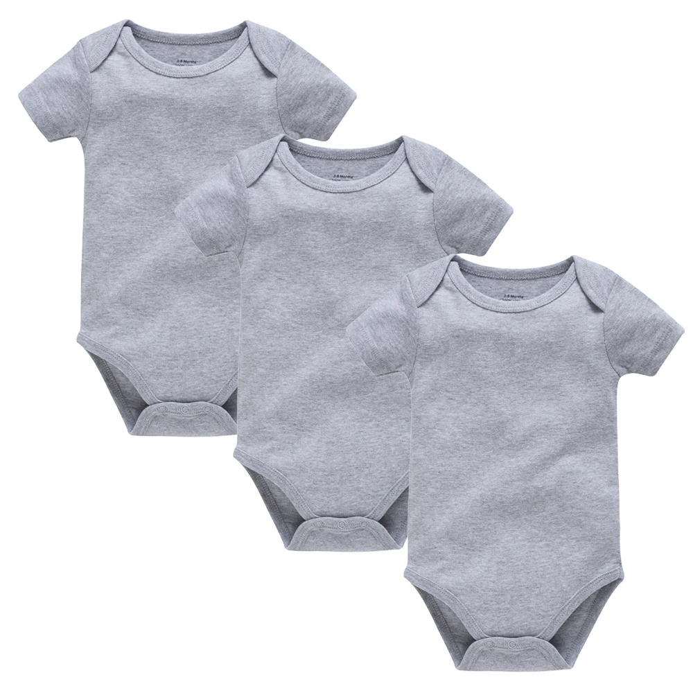 Kavkas 3PCS 5PCS Baby Boys Girls Clothes Solid White Short Sleeve Cotton Baby Bodysuits body bebe 0-24 months Newborn Jumpsuit thumbnail 4