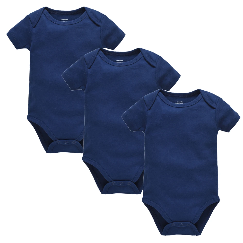 Kavkas 3PCS 5PCS Baby Boys Girls Clothes Solid White Short Sleeve Cotton Baby Bodysuits body bebe 0-24 months Newborn Jumpsuit thumbnail 3
