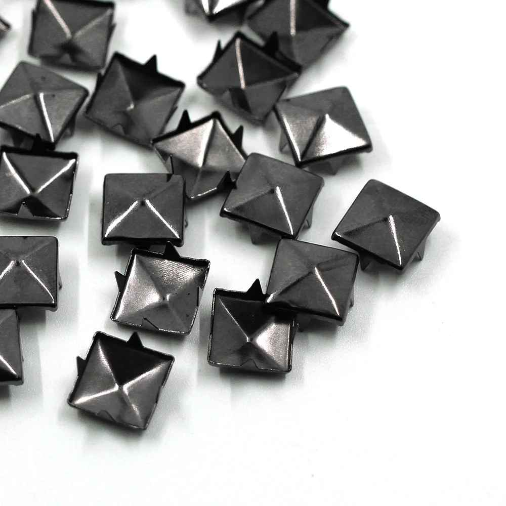 6/7/8/9/10/12MM Metal Spikes 100Pcs Square Studs Rivets Punk Rock Leather Craft Four Claw Rivets On Clothes Shoes Bracelets thumbnail 5