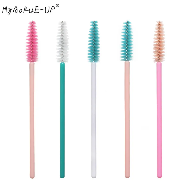 50pcs Disposable Nylon Mascara Wand Applicator Eyelash Brushes For Eyelash Extension women Makeup Brush Tools thumbnail 3