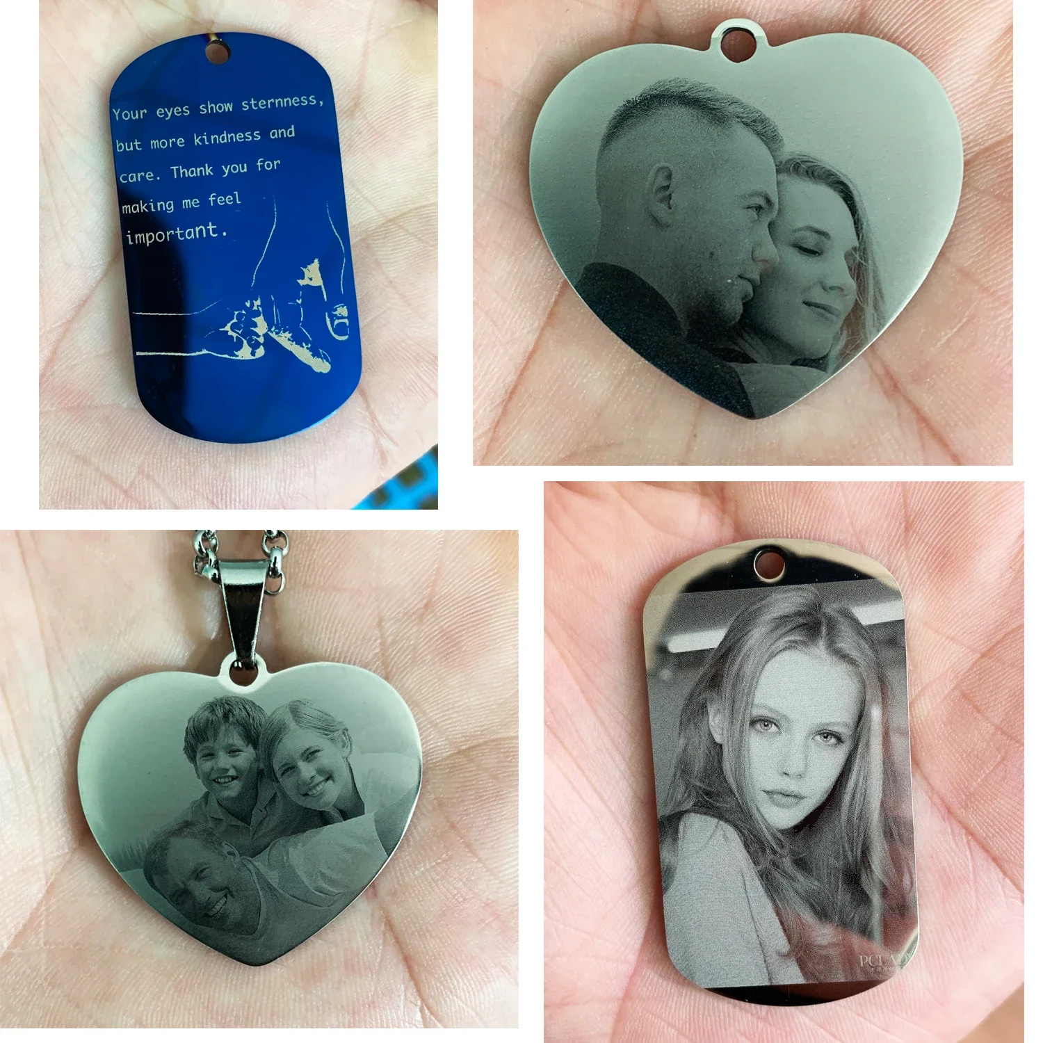 Custom Pictures Photo Necklace for Women Stainless Steel Engrave Family Name Plate Neck Pendant Dog ID name Tag Gifts Punk Rock thumbnail 4