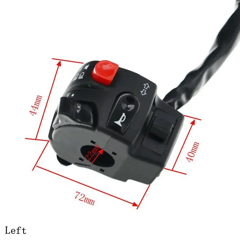 MotoLovee 22mm Motorcycle Switches Motorbike Horn Button Turn Signal Electric Fog Lamp Light Start Handlebar Controller Switch thumbnail 2
