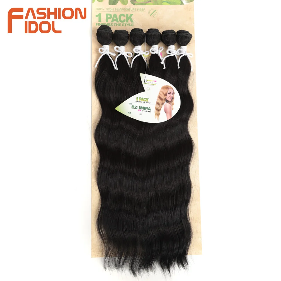 FASHION IDOL Water Wave Hair Bundles Synthetic Hair Extensions Ombre Blonde Hair Weave Bundles 6pcs 20" High Temperature Fiber thumbnail 3