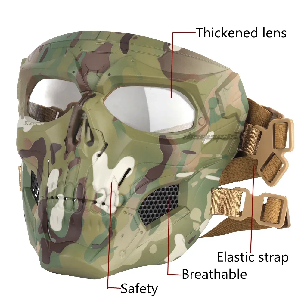 Tactical Skull Masks CS Shooting Paintball Masks Motorcycle Men Full Face Airsoft Cycling Halloween Cosplay Party Mask thumbnail 3