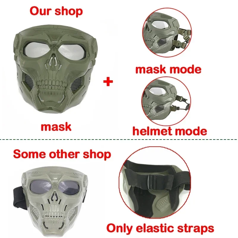 Tactical Skull Masks CS Shooting Paintball Masks Motorcycle Men Full Face Airsoft Cycling Halloween Cosplay Party Mask thumbnail 6
