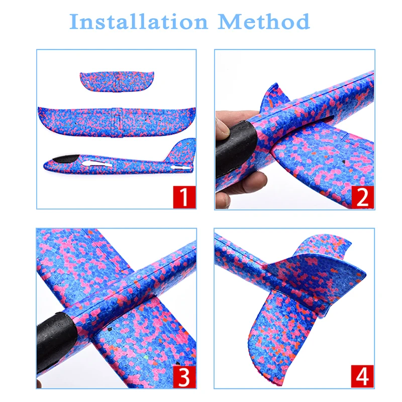 48cm Large EVA Foam Aircraft Toy Hand Throw Flight Glider Aircraft Airplane DIY Model Toy Throwing Roundabout Airplane Kid Gifts thumbnail 5