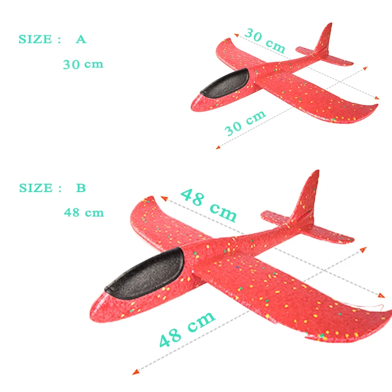 48cm Large EVA Foam Aircraft Toy Hand Throw Flight Glider Aircraft Airplane DIY Model Toy Throwing Roundabout Airplane Kid Gifts thumbnail 6