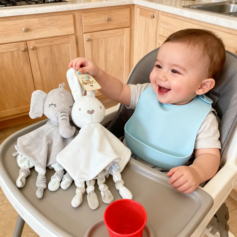 Baby Toys Cute Elephant Plush Teether Rattle Toys Soft Blanket Toys Stuffed Animals Towel Doll Games Newborn Babies 0 12 Months thumbnail 2