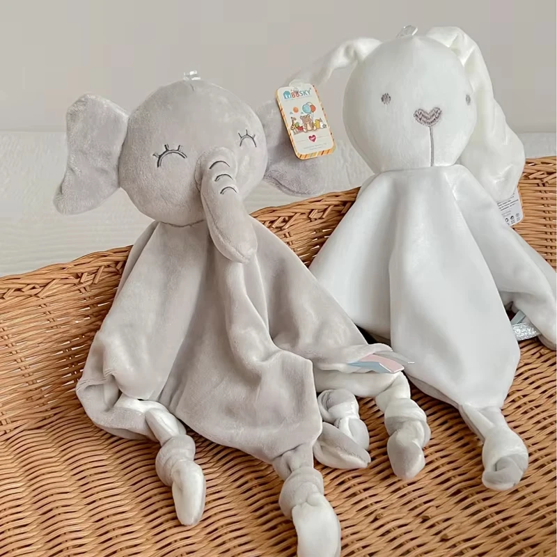 Baby Toys Cute Elephant Plush Teether Rattle Toys Soft Blanket Toys Stuffed Animals Towel Doll Games Newborn Babies 0 12 Months