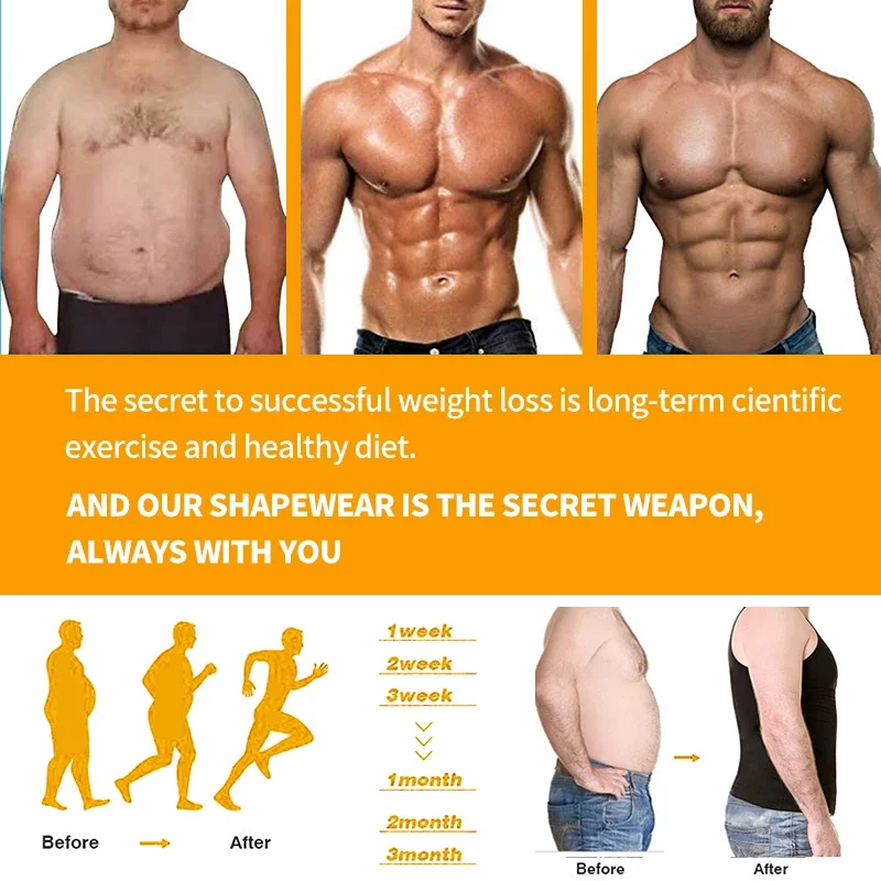 Mens Slimming Body Shaper Shapewear Abs Abdomen Compression Shirt to Hide Gynecomastia Moobs Workout Tank Tops Undershirts thumbnail 6