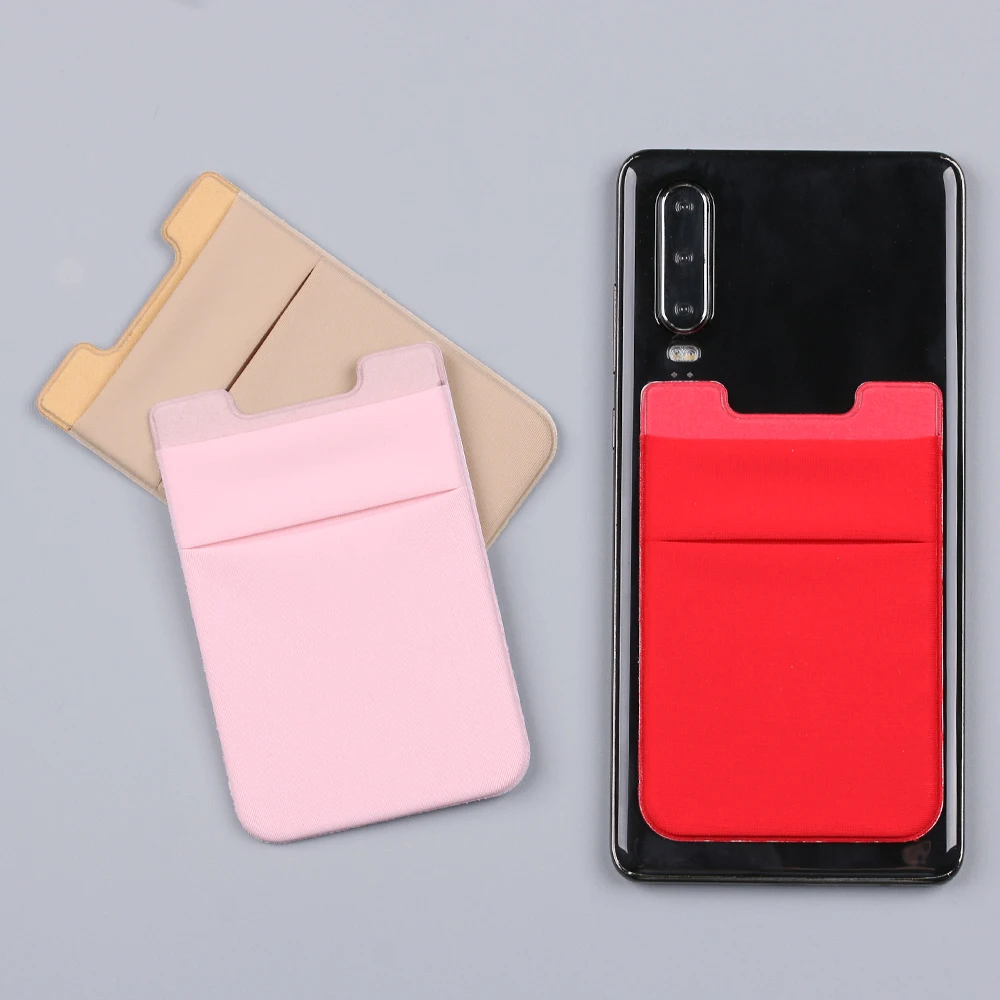 1Pcs Adhesive Sticker Phone Pocket Cell Phone Stick On Card Wallet Stretchy Credit Cards ID Card Holder Pouch Sleeve thumbnail 2