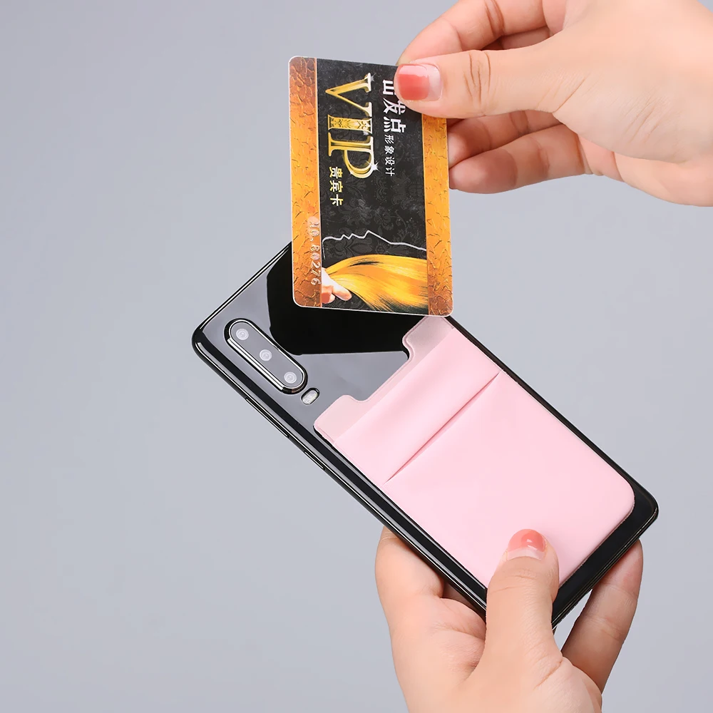 1Pcs Adhesive Sticker Phone Pocket Cell Phone Stick On Card Wallet Stretchy Credit Cards ID Card Holder Pouch Sleeve thumbnail 4
