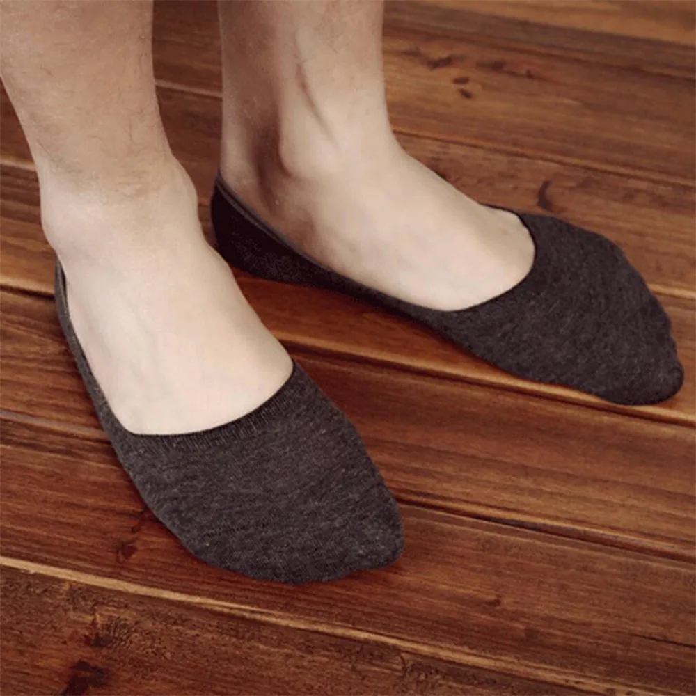 Follow The Foot Sport Socks Men Running Invisible Socks Men 5 Pair Anti Slip Socks Men Silicone Solid Color Unisex Summer Socks thumbnail 2