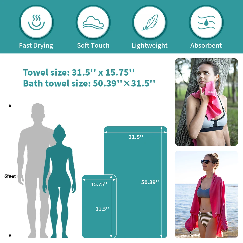 Naturehike Beach Towel Microfiber Outdoor Camping Quick Dry Towel Swimming Bath Towel Gym Golf Towel Ultralight Travel  Towel thumbnail 3