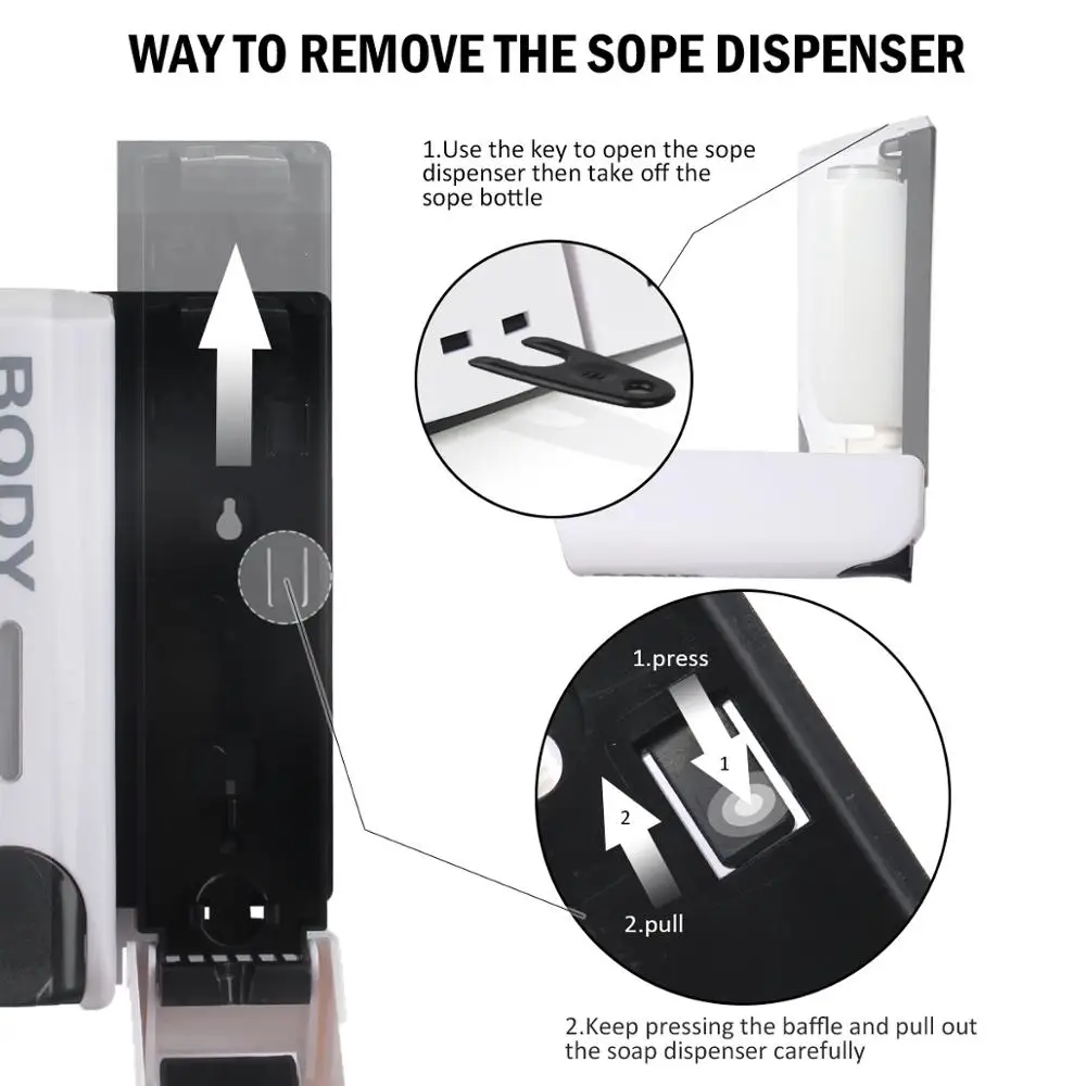 Single/Double/Triple 350ml Soap Dispenser Wall-mount Shower Bath Shampoo Dispenser Liquid Soap Container Bathroom Accessories thumbnail 2