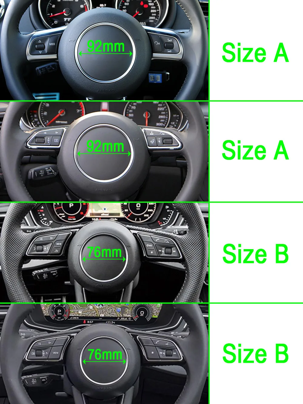 For Audi TT 8J MK3 A1 A3 S3 8V A4 B8 A5 8K 8T A6 S6 C7 S5 RS4 Q2 Sportback Car Steering Decorate Ring Sticker Trim Cover Styling thumbnail 2