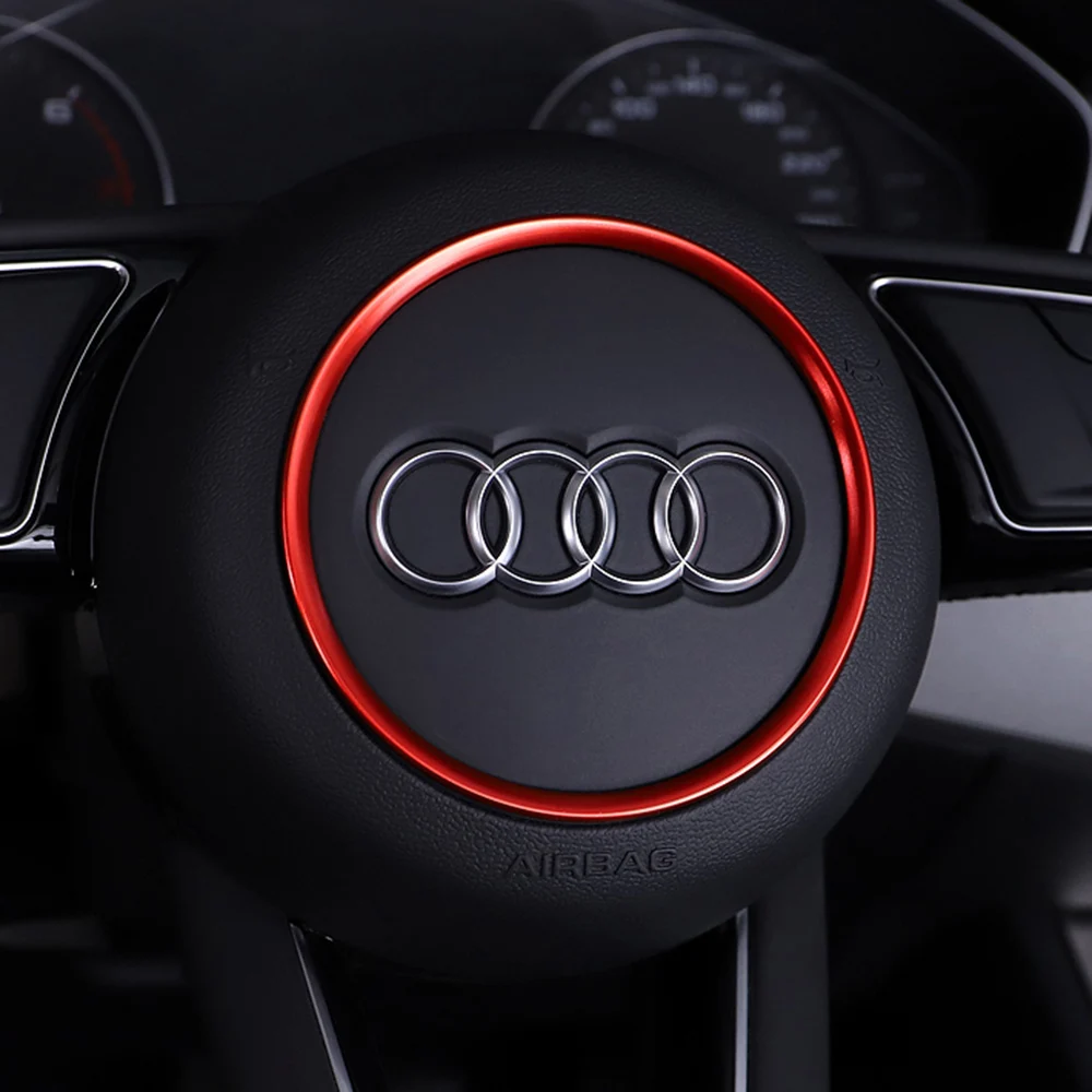 For Audi TT 8J MK3 A1 A3 S3 8V A4 B8 A5 8K 8T A6 S6 C7 S5 RS4 Q2 Sportback Car Steering Decorate Ring Sticker Trim Cover Styling thumbnail 3