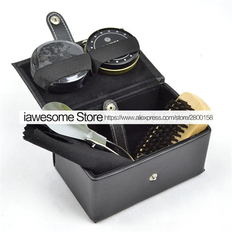 Professional Shoes Care Kit Portable For Boots Sneakers Cleaning Set Polish Brush horn Shine Polishing Tool For Leather Shoes thumbnail 4