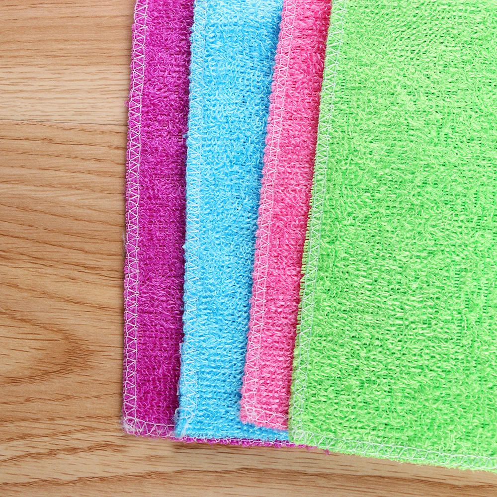 1PC Soft Multi-color Anti-grease Bamboo Fiber Cleaning Rags Washing Towel Dish Cloth Household Kitchen Dinning Accessory Tools thumbnail 6