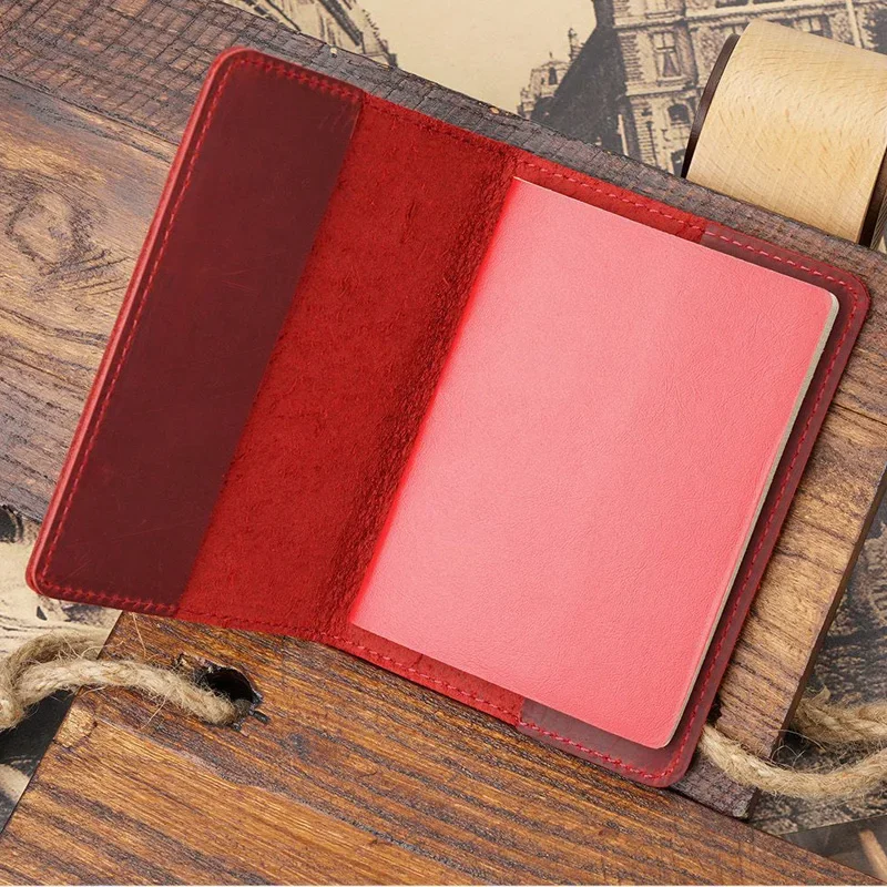 Genuine Leather old style British Passport Cover UK Passport Holder Travel Wallet Men Retro Cover on The Passport thumbnail 4
