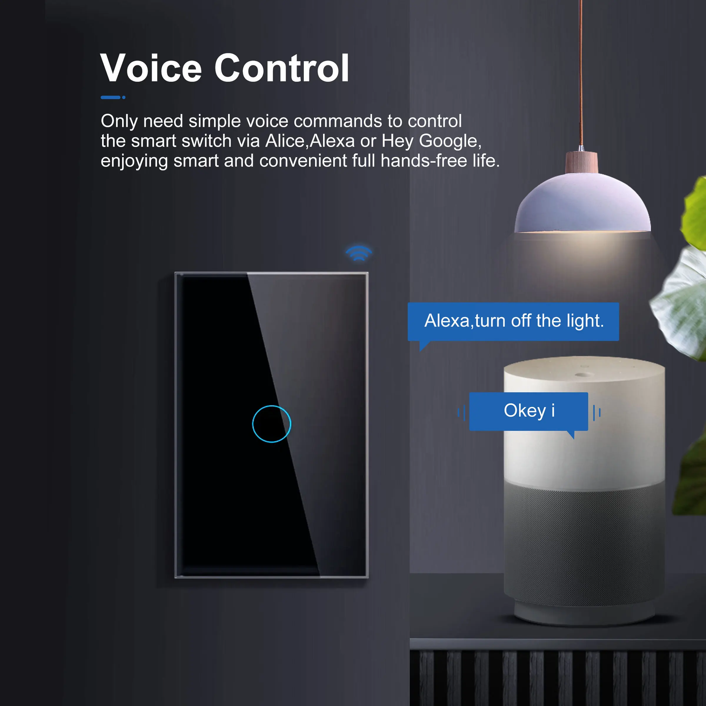 GIRIER Smart Wifi Touch Switch No Neutral Wire Required Smart Home 1/2/3 Gang Light Switch 100-240V Works with Alexa Hey Google thumbnail 3