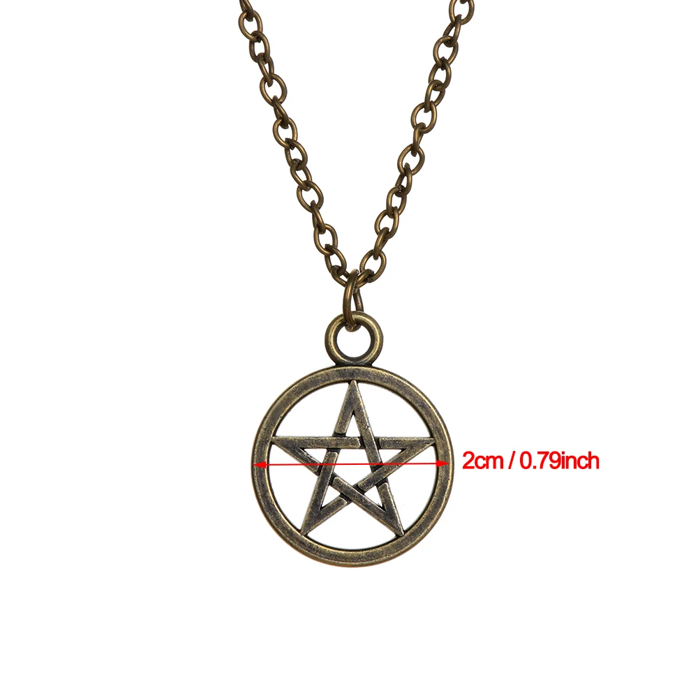 1PC Men Women Fashion Black Butler Pentagram Pendant Necklace Retro Vintage Lucifer Satan Sign Jewelry Accessories thumbnail 6