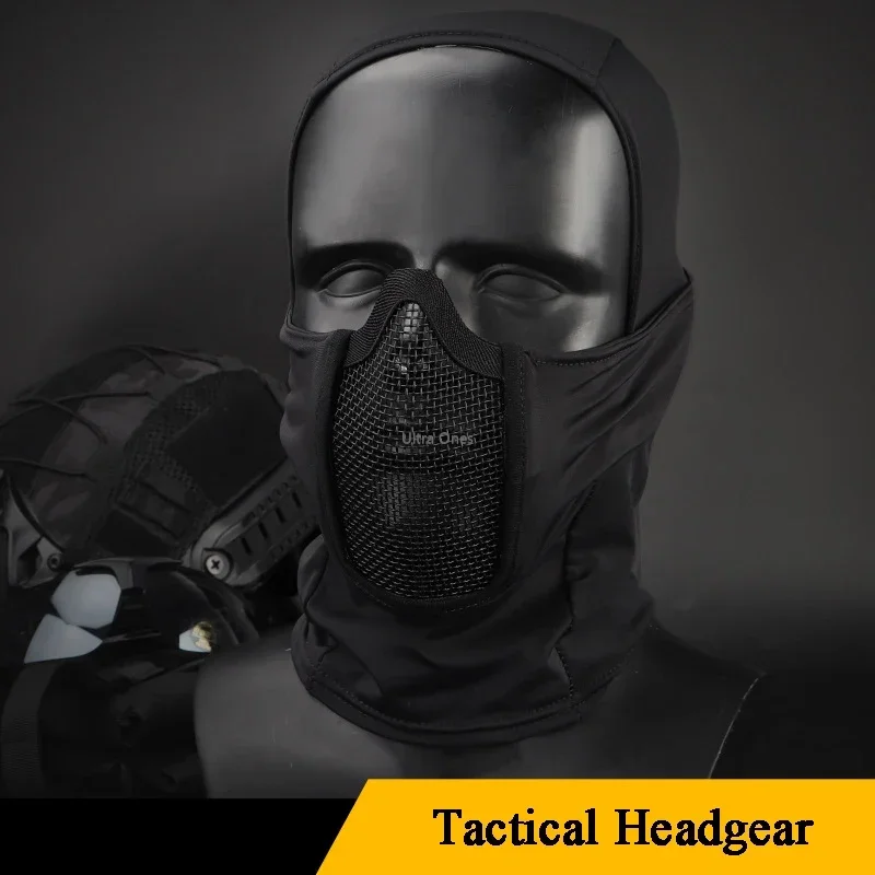Tactical Full Face Steel Mesh Mask Hunting Airsoft Paintball Mask Headgear CS Game Motorcycle Shooting Cycling Protective Masks thumbnail 3