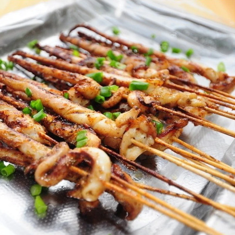 30/50PCS Disposable Wooden Grill Grilling Bbq Tools Outdoor Cooking BBQ Sticks Bamboo Skewers Barbecue Tools Fruit Sticks thumbnail 5