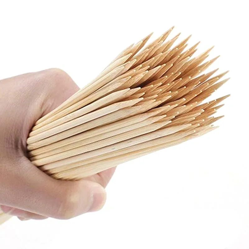 30/50PCS Disposable Wooden Grill Grilling Bbq Tools Outdoor Cooking BBQ Sticks Bamboo Skewers Barbecue Tools Fruit Sticks thumbnail 2