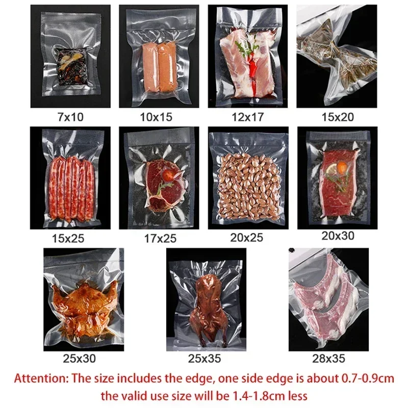 100pcs Food Vacuum Sealer Bags for Sous Vide Food Saver Kitchen Storage Bag BPA-Free Vacuum Packaging Bags Kitchen Tool thumbnail 5