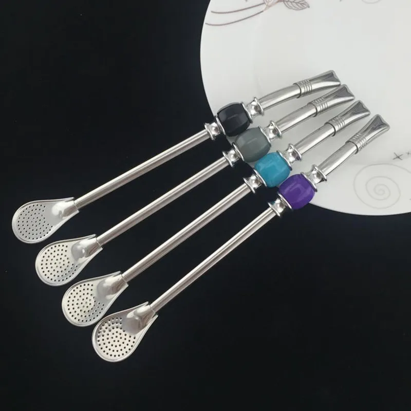 Washable Drinking Straw Spoon Tea Filter Yerba Mate With Cleaning Brush Tea Straws Bombilla Gourd Reusable Coffee Tea Tools thumbnail 5