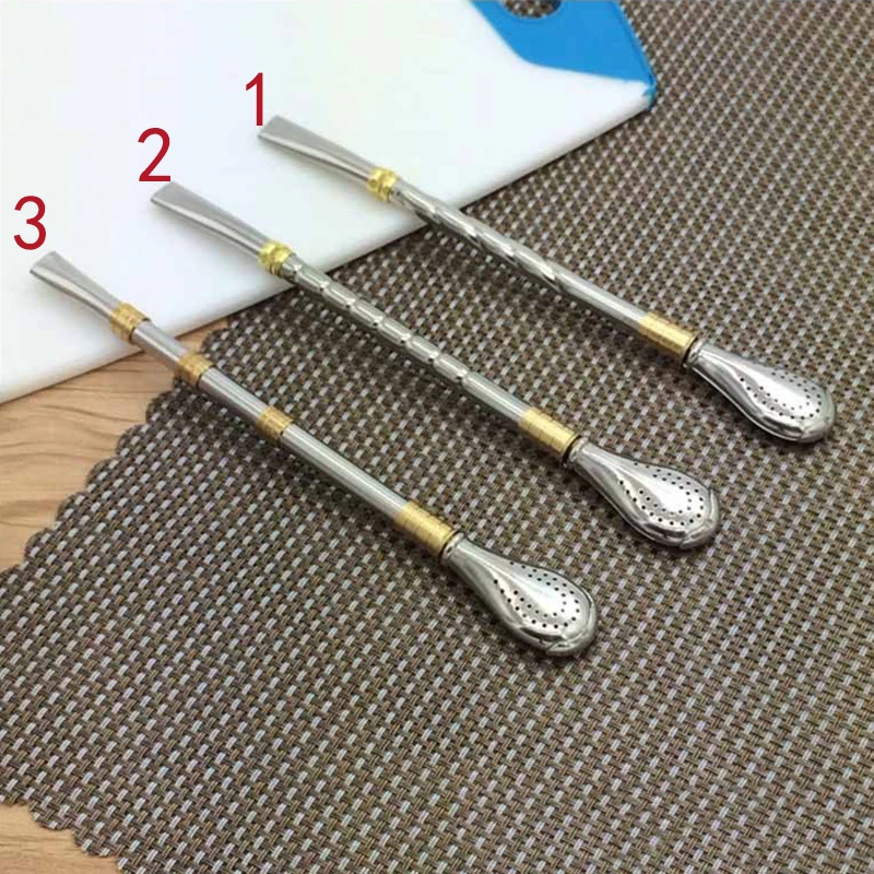 Tea Filter Yerba Mate Stainless Steel Tea Straws Bombilla Gourd Reusable Tea Tools Drinking Straw Spoon Washable Coffee Tea Tool thumbnail 4