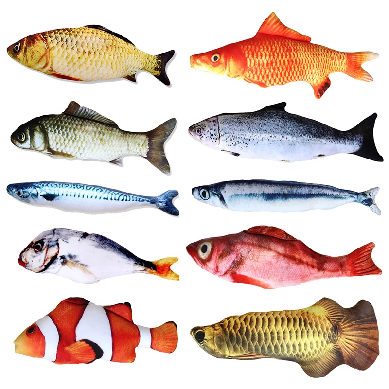 Plush Fish Toy Creative Simulation Crucian Carp Grass Fish Grass Carp Salted Fish Plush Toy Cute Cartoon Cat Plush Pillow Toys