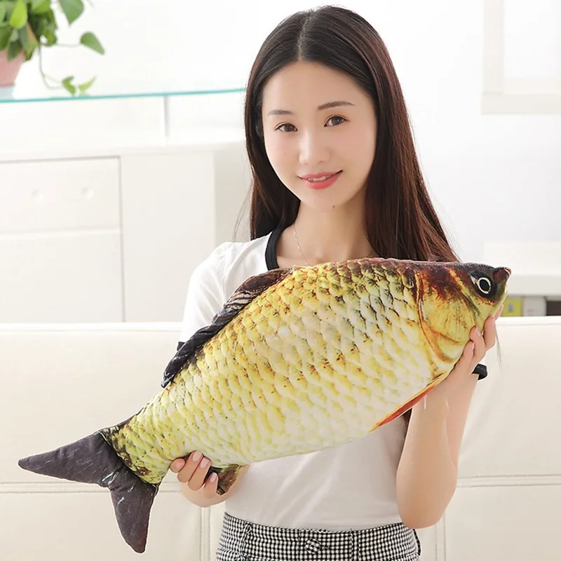 Plush Fish Toy Creative Simulation Crucian Carp Grass Fish Grass Carp Salted Fish Plush Toy Cute Cartoon Cat Plush Pillow Toys thumbnail 4
