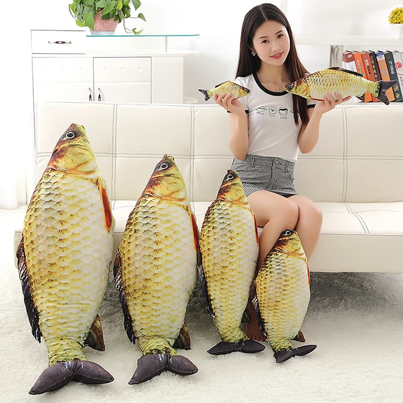 Plush Fish Toy Creative Simulation Crucian Carp Grass Fish Grass Carp Salted Fish Plush Toy Cute Cartoon Cat Plush Pillow Toys thumbnail 2