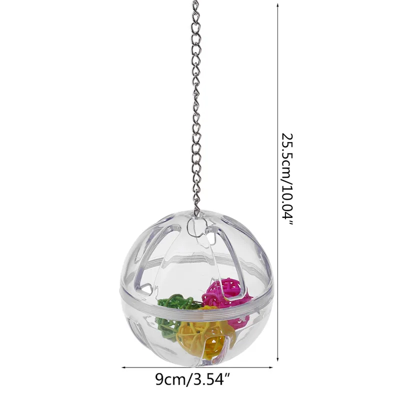 Pet Parrot Chew Toy Acrylic Foraging Ball with Balls Inside Bird Cage Hanging Toys Birds Supplies C42 thumbnail 6