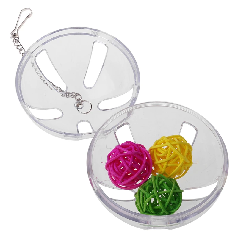 Pet Parrot Chew Toy Acrylic Foraging Ball with Balls Inside Bird Cage Hanging Toys Birds Supplies C42 thumbnail 5