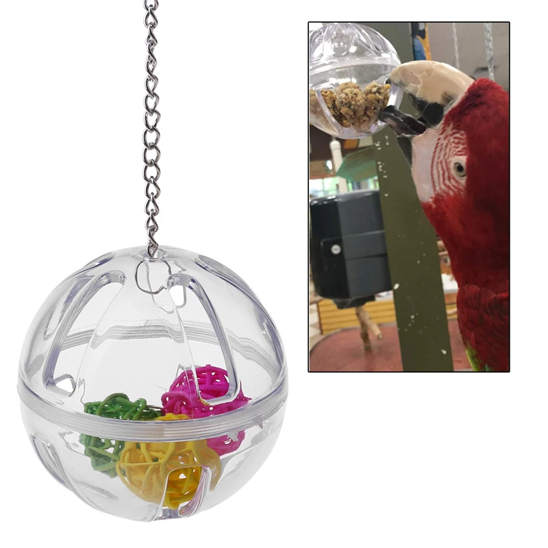 Pet Parrot Chew Toy Acrylic Foraging Ball with Balls Inside Bird Cage Hanging Toys Birds Supplies C42 thumbnail 2
